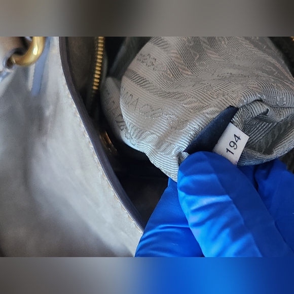 Prada leather sage/eggplant color - Picture 12 of 14